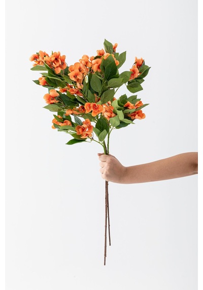 Yapay Lux Menekşe Dalı Somon 80 Cm 5 Yaprak Somon