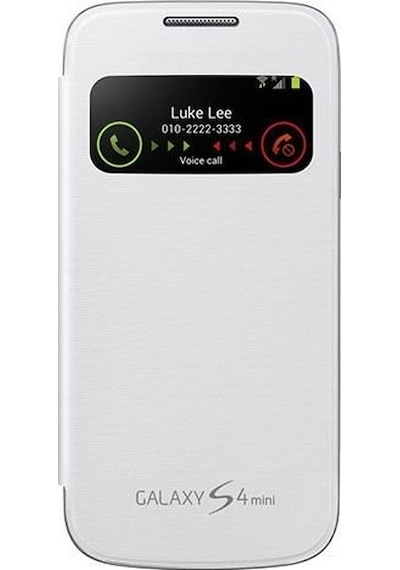 Galaxy S4 Mini İ9190 İle Uyumlu S View Cover Kılıf Beyaz Ef-cı919bwegww