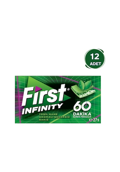 First Infinity 60 Dakika Yeşil Nane Aromalı Şekersiz Sakız 12'li