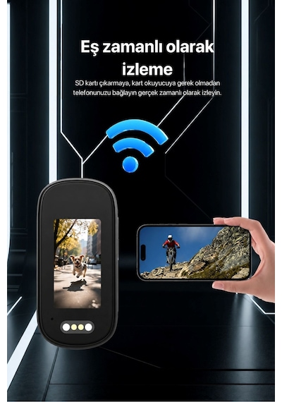 Mini 4k Ultra Hd Wi-fi Aksiyon Kamerası Ip65 Su Dayanıklı Geniş Açı - Yedek Başlıklar Siyah