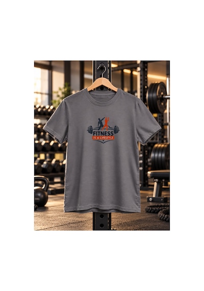 Segungear Fitness Erkek Regular Fit Baskılı Spor Tişört Gri - 931632947 Gri
