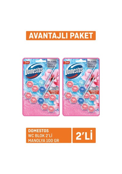 Domestos Wc Blok 2'li Manolya 2x100 G - 7 Adet Tarı