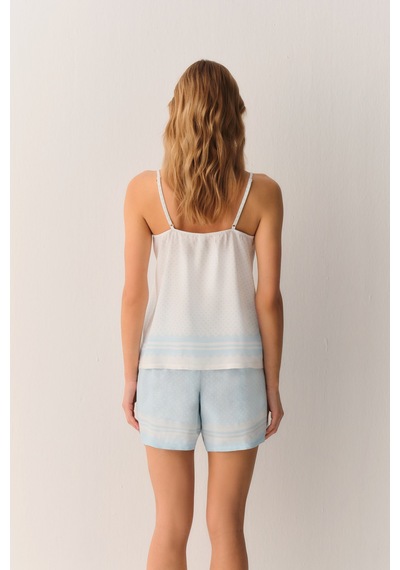 Suwen Cute Atlet Şort Pijama Takımı Sh26501667348 Mavi