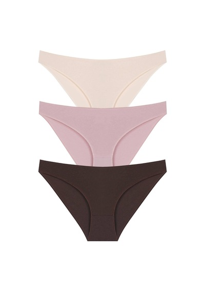 10010 Slip 3'lü Bikini Külot Paketi 10010-v5-Pudra-K.Vizon-K.Kahve Pudra