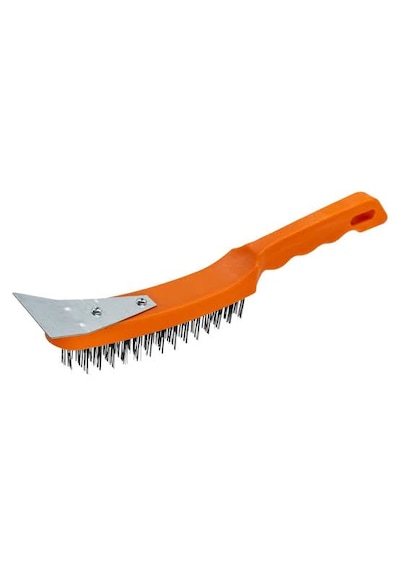 Plastik Saplı Temizleme Metal Kazıyıcı Spatulalı Tel Fırça