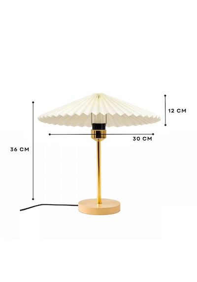 Homing Glow Ahşap Tabanlı Gold Abajur 242407 Krem