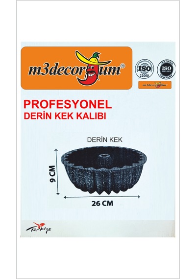 Büyük Profesyonel Aşçı Ev Ocak Fırına Uygun Metal Döküm Enjeksiyon Granit Kaplama Kek Pasta Kalıbı Kahverengi - Siyah