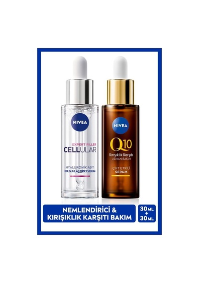 NIVEA Q10   Çift Etkili Cilt Serum 30 ML + Cellular Expert Filler Nemlendirici Serum 30 ML