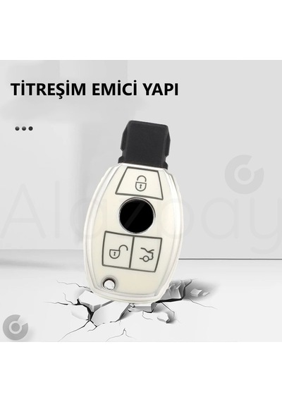 Mercedes A B C E S G Serisi Gl Gla Glc Cla Cls Amg W212 W205 W204 Gümüş Tpu Anahtar Kılıfı Siyah