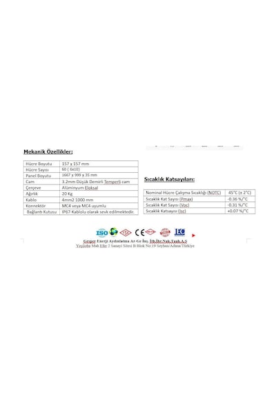 Gesper Energy 340w Watt Monokristal Güneş Paneli