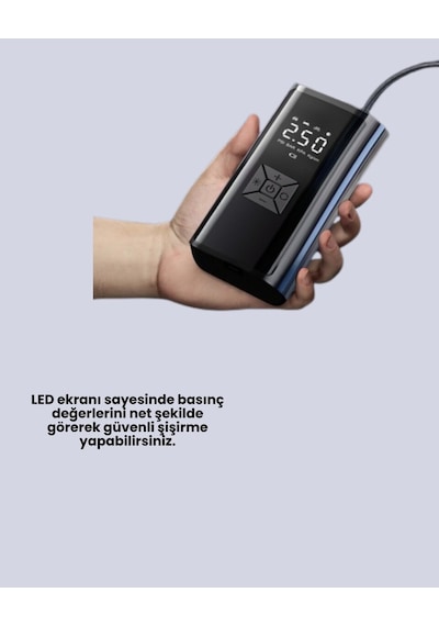 80w Kablosuz Dijital Ekranlı Taşınabilir Lastik Şişirme Pompası Cn