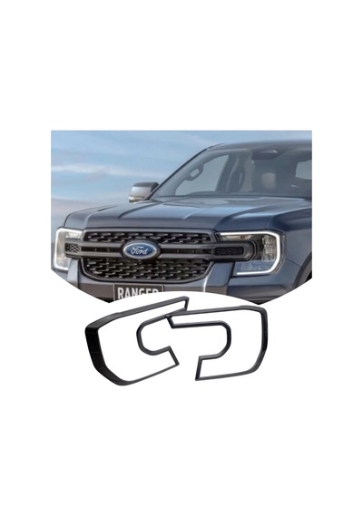 Ford Ranger T9 Ön Far Çerçevesi Seti Far Çerçeve Kaplama / Trim Siyah
