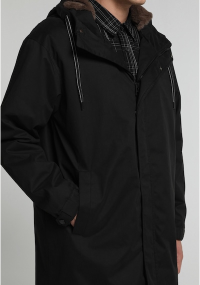 Colin's Colins Regular Fit Kapüşonlu Fermuarlı Astarlı Erkek Siyah Kaban Cl1082062 Q1.v1 Blk