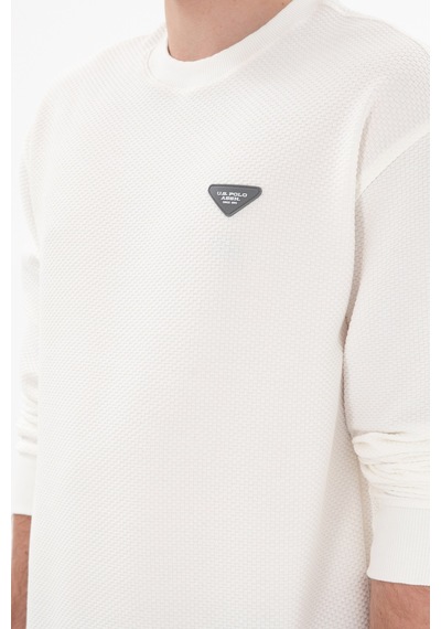 U.S. Polo Assn. Erkek Comfort Fit Bisiklet Yaka Krem Sweatshirt 50290777-VR071