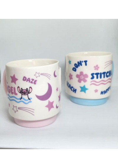 Stitch Tasarımlı 2'li Kupa - Mug Çok Renkli