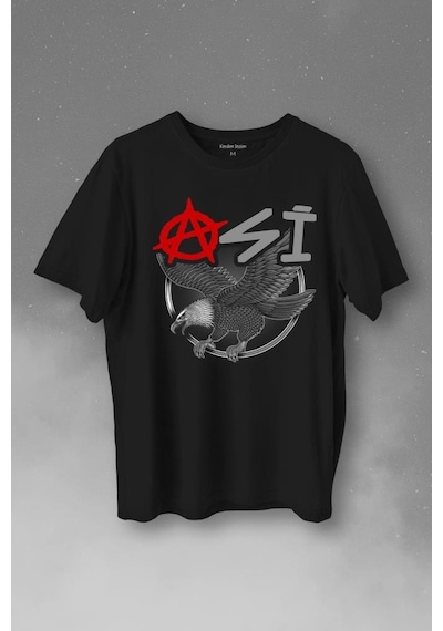 Uçan Kartal Asi Taraftar Baskılı Tişört Unisex T-shirt 001