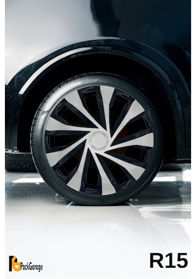 Hyundai Genesis 15'' İnç Jant Kapağı 4 Adet Siyah Gri C123