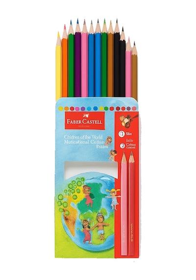 Faber Multicolor 12+2 Renk Kuru Boya Kalemi Cow 5088000004 12 Renk