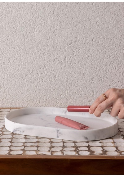 The Mia Marble Banyo Tepsisi Beyaz 30x20x3 Cm Çok renkli