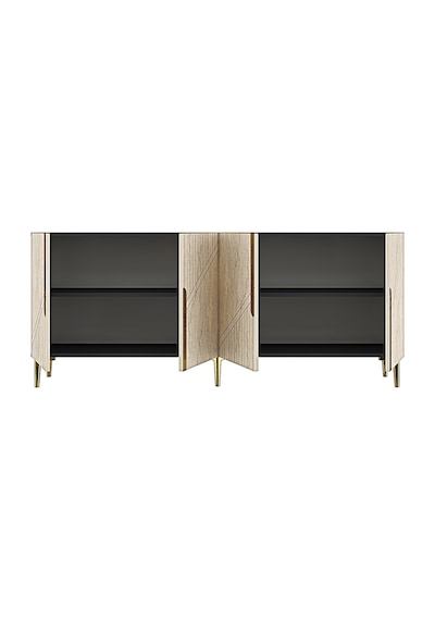 Ka1828atg Evva Konsol Ve Tv Sehpası Antrasit-traverten-gold 180cm