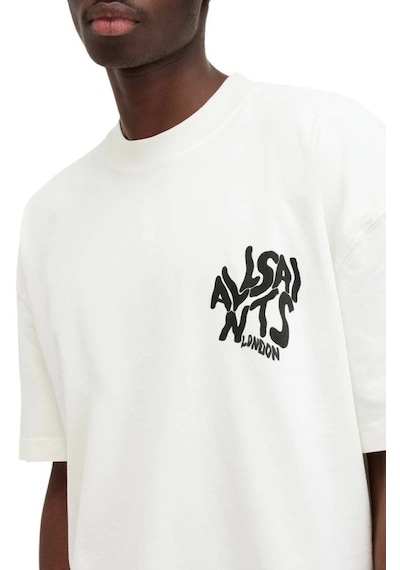 Suma Beyaz Erkek Oversize Baskılı T-shirt - S Beden