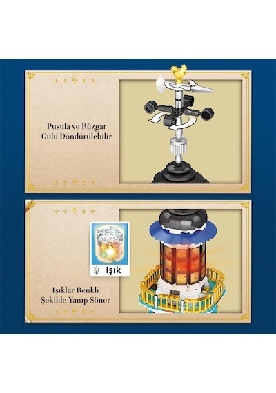 Reobrix 66028 Deniz Feneri Yaratıcı Yapı Blok Seti Building Blocks European Century:lighthouse - 2966 Parça