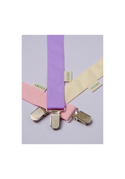 3'lü Set Bebek Emzik Askısı %100 Pamuk Lila-ekru-pembe