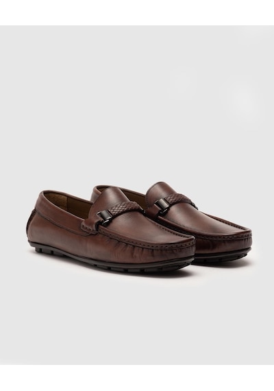 Hakiki Deri Kahverengi Erkek Loafer Kahverengi