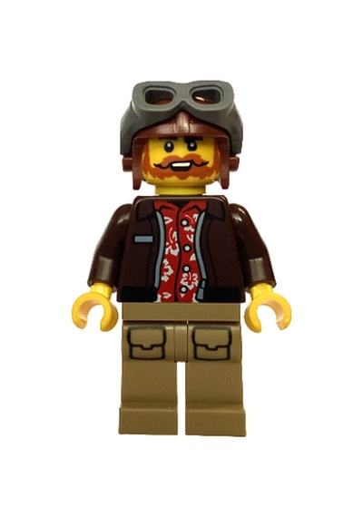 Aksesuar Moc Custom Minifigür Minifigure Kaşif Çılgın Pilot Sakallı Steampunk