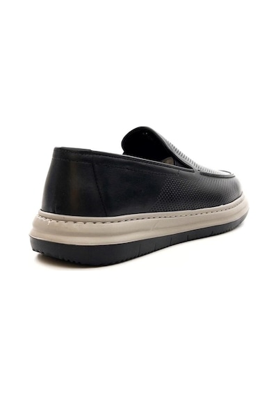 Greyder 64696 Erkek Hakiki Deri Baskılı Lastikli Comfort Casual Ayakkabı Siyah