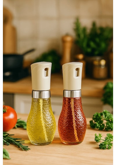 Tekli Set Cam Sprey Yağdanlık - Airfryer, Izgara, Fritöz, Salata, Yemek Püskürtmeli Yağdanlık - 3066 Şeffaf