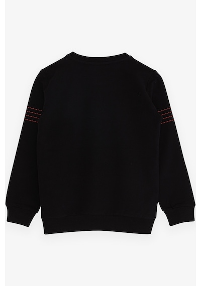 Breeze Erkek Çocuk Sweatshirt Yazı Baskılı 7-12 Yaş, Siyah