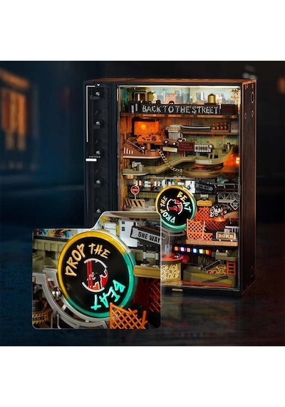 Rokr Mr03s Hip-hop Street Marble Run Dıy Mechanical 3d Puzzle Maket Model Seti 3d Model Kit Detaylı Dekoratif Hobi Seti Hareketli Ve Işıklı