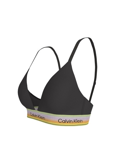 Calvin Klein Kadın Elmas Kesim Pamuklu Logo Detaylı Siyah Sütyen-15994