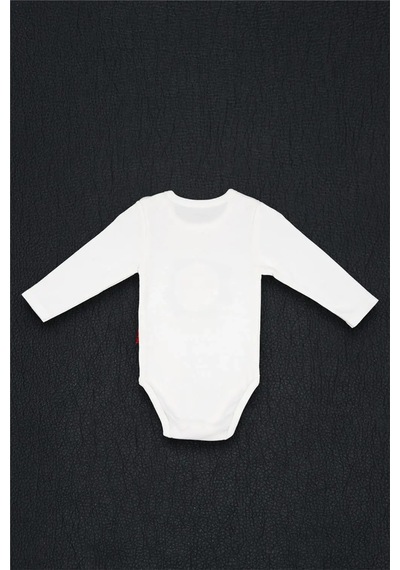 Adisia Unisex Bebek Beyaz Gülen Ay Alttan Çıtçıtlı Zıbın Beyaz