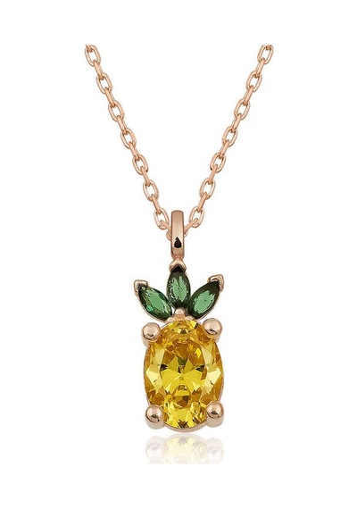 Gümüş Ananas Figür Meyve Kolye
