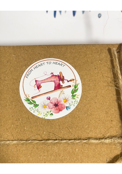 El İşi Çiçekli Yuvarlak Yapışkanlı Sticker Set 4 x 4 CM 106 Adet