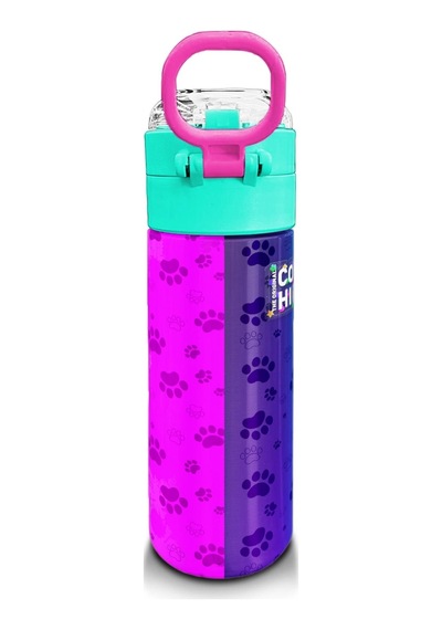 Coral High Kids Mor Pembe Köpek Desenli Pipetli Ve Direkt İçim Çelik Termos 500 Ml 31813 Mor - Açık Pembe
