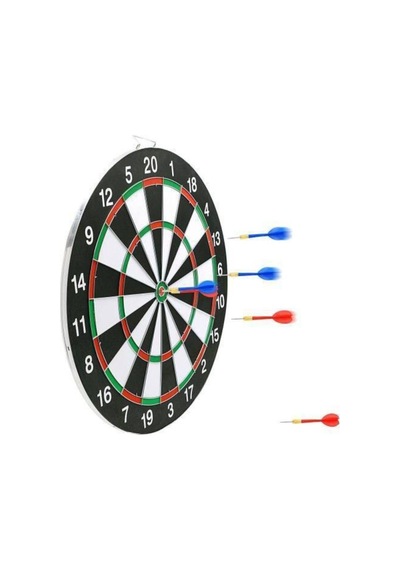 4 Oklu Çift Taraflı Dart Tahtası Oyun Seti 12''