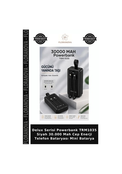 Delux Serisi Powerbank Trm1035 Siyah 30.000 Mah Cep Enerji Telefon Bataryası Mini Batarya Çok Renkli