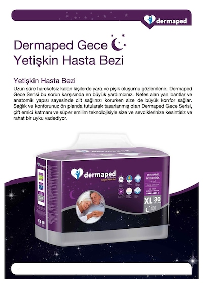 Dermaped 10 Damla Gece Hasta Bezi Xlarge 60 Adet XL