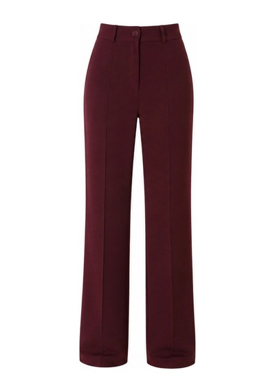 Dıanna Kadın Wide Leg Detay Dikiş Esnek Palazzo Pantolon Bordo