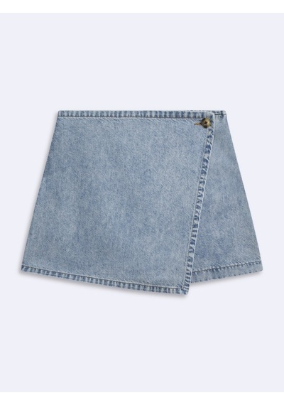 LTB Rosanna Çapraz Kapamalı Jean Light İndigo Şort Etek