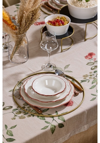 Edora Home 6'lı Metal Yuvarlak Supla, Gold Amerikan Servis, Halka Runner - Paslanmaz Altın