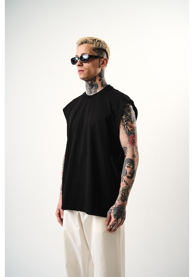 Respire Erkek Basic Tank Top Atlet Siyah