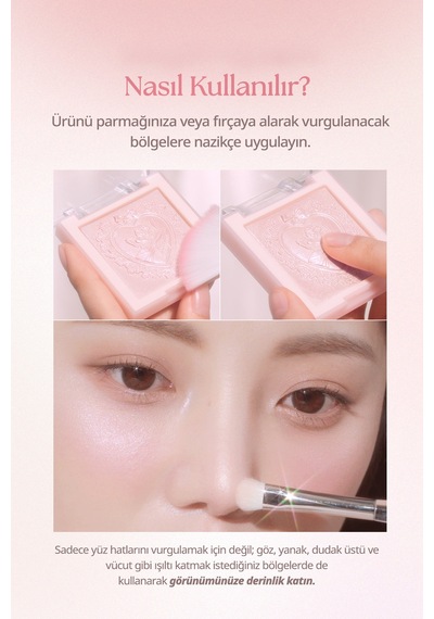 Dasique İnci Taneleriyle Yoğun Işıltı Sunan Özel Tasarımlı Aydınlatıcı Luxe Glow Highlighter 02 Pink Light