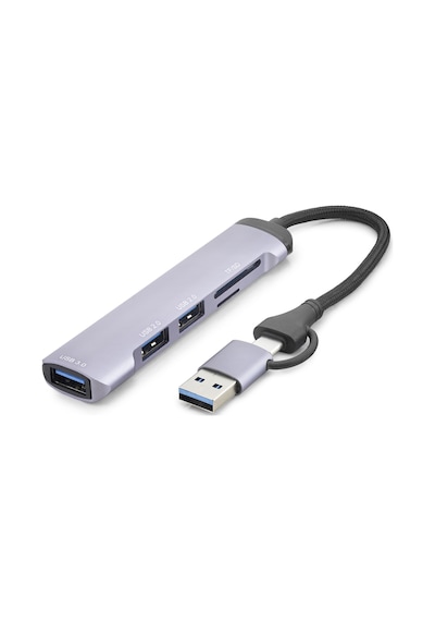 Usb Type-c 3.0 Hub Kart Okuyucu 5 Port 5 Gbps Gri Hdx7900 Tg 5klfk5h