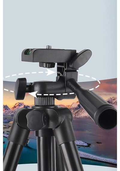 170 Cm Uzunluk Profesyonel Kamera Ve Telefon Uyumlu 360 Derece Tripod Standı Taşıma Çantalı 1.70 Metre Ayarlanabilir