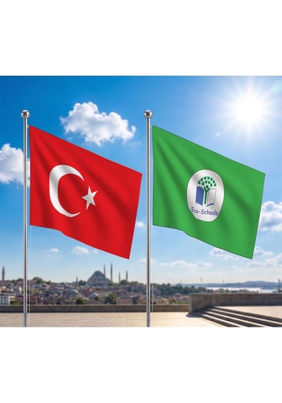 Eko Okulları Bayrağı Ve Alpaka Kumaş Türk Bayrağı 2'li Set 70x105cm Diğer