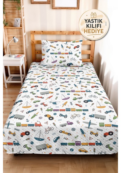 Evimde Bambaşka Araba Ve Taşıtlar Desenli Erkek Çocuk Pike Takımı - Renkli Bebek Odası Yatak Örtüsü - 160x220 CM Evimde Bambaşka Araba Ve Taşıtlar Desenli Erkek Çocuk Pike Takımı - Renkli Bebek Odası Yatak Örtüsü - 160x220 CM
